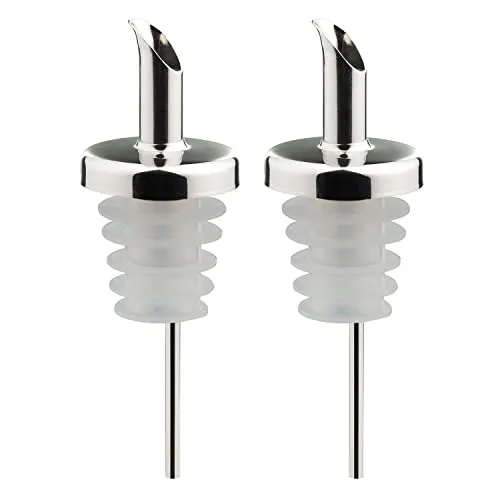 Westmark 2 Öl-/Essig-Ausgießer für Flaschen, Schnabelform, mit Luftröhrchen, Metall/rostfreier Edelstahl, Silikonkorken, Inox Öl-Spezial, 47232280