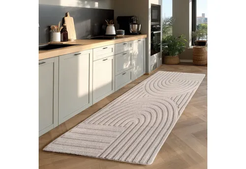 Ayyildiz Teppiche Teppich POMPEI 1611 - Rechteckig, Pflegeleichte Oberfläche - Entdecken Sie den skandinavischen Boho Teppich in Beige und Creme. Mit seinem weichen Material und dem stilvollen 3D-Effekt ist er ideal für Wohnzimmer oder Schlafzimmer. Pflegeleicht und waschbar für ein schönes Wohnambiente.