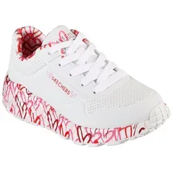 Sneaker "UNO LITE-LOVELY LUV" - Schnürschuh mit bedruckter Sohle - Sneaker von Skechers Kids, aus Textil und Lederimitat, mit kostenloser Größenschablone zum Download für perfekten Sitz.