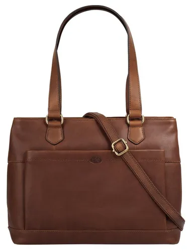 Piké Shopper aus echtem Leder - Eleganter Leder Shopper von piké mit durchdachter Innenausstattung. Die Tasche bietet viel Platz und praktische Fächer für Smartphone, Stifte und Visitenkarten. Ideal für stilbewusste Trägerinnen!