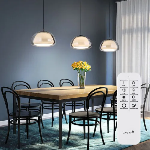 GLOBO LIGHTING Hängeleuchte AVILA mit Dimmfunktion - Moderne Hängeleuchte in Schwarz mit Fernbedienung, Memory- und Nachtlichtfunktion. Ideal für stimmungsvolle Beleuchtung in jedem Raum.