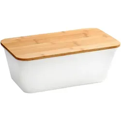 KESPER® Brotkasten mit Schneidbrett-Deckel, Bambus und Melamin - Brotkasten aus Bambus mit einem praktischen Deckel, der als Schneidbrett genutzt werden kann. Ideal zur Aufbewahrung und Frischhaltung von Brot.