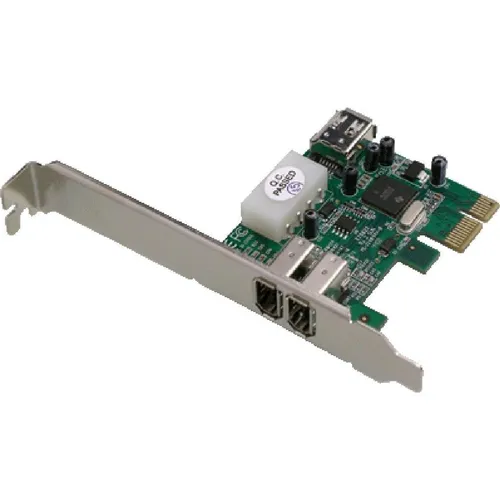 DC1394 PCIe Controller - Bulk - Steckkarte mit 2 externen und 1 internen 6-Pin FireWire-Anschlüssen, ideal für schnelle Datenübertragungen mit 0.4 GBit/s.