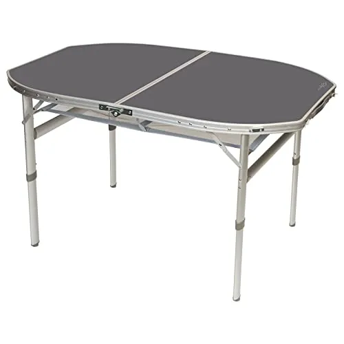 Bo-Camp Camping Koffer Tisch - Klapptisch mit 2 Höhen - Campingtisch aus Aluminium, extra stabil und kompakt verstaubar. Ideal für 4-6 Personen, mit praktischer Netzablage und Tragegriff.