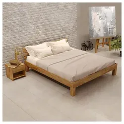 Krok Wood Massivholzbett Julia in Eiche (120 x 200 cm) - Massivholzbett in modernem Design, stabil und knarrfrei. Ideal für Schlafzimmer, Jugendzimmer oder Gästezimmer. Kostenlose Lieferung bis zur Bordsteinkante.