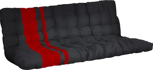 Vente-unique Futon Modulo Bettbankett 135x190 cm in Schwarz und Rot - Praktische Futonmatratze für Schlafsofas in angesagtem Rot und Schwarz. Ideal für Gästezimmer oder kleine Wohnungen, bietet sie Komfort und Platzersparnis. Perfekt für eine stilvolle Einrichtung.