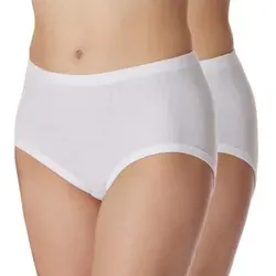 Schiesser 2P Original Classics Fine Rib Waist Panties Weiß Baumwolle 40 Damen
