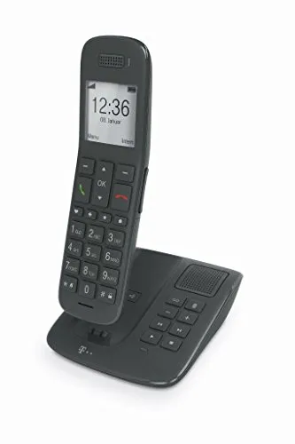 Telekom Speedphone 31 mit Basis und Anrufbeantworter - Festnetztelefon mit ergonomischem Design, intuitiver Benutzeroberfläche und hoher Sprachqualität für klare Gespräche. Flexibel aufstellbar ohne Kabelverbindung.