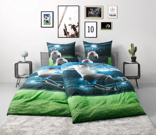 Bettwäsche OTTO HOME "Joonas", blau, 135x200 cm, 2-teilig - Verleihen Sie Ihrem Schlafzimmer mit der sportlichen Jugendbettwäsche "Joonas" von OTTO HOME einen frischen Look. Aus reiner Baumwolle, bei 60°C waschbar und mit Reißverschluss für einfachen Bezug. Ideal für gemütliche Nächte!