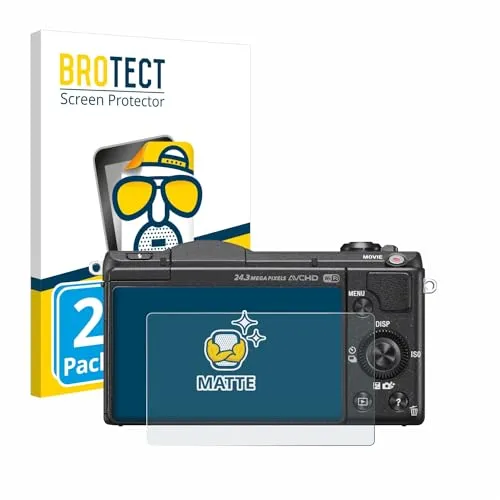 BROTECT Entspiegelungs-Schutzfolie für Sony Alpha 5100 (DSLR-A5100) (2 Stück) Matte Displayschutz-Folie, Anti-Reflex, Anti-Fingerprint