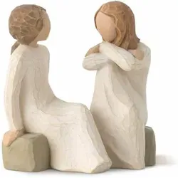 Willow Tree Heart & Soul - Ein Herz und eine Seele - 26099 - Handbemalte Harzfigur (10 cm) zur Feier von Freundschaften, perfekt als Geschenk für Frauen. Ausdruck von Liebe und Nähe, ideal zum Ausstellen auf Regal oder Tisch.