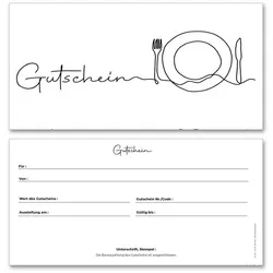 Frank Paperman Geschenkkarte Gutschein - 120 St. hochwertige Gutscheinkarten aus 100% Recyclingpapier, ideal zum Ausfüllen und Verschenken