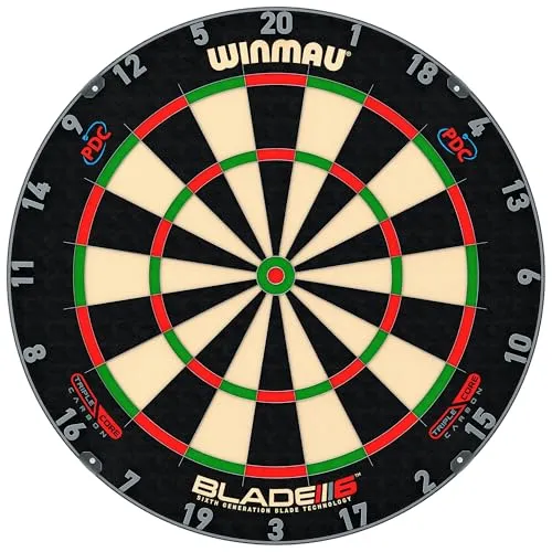 WINMAU Blade 6 Triple Core Carbon Dartscheibe Steeldart Profi Dartboard – Offizielle Turnierspezifikationen, von der PDC empfohlen