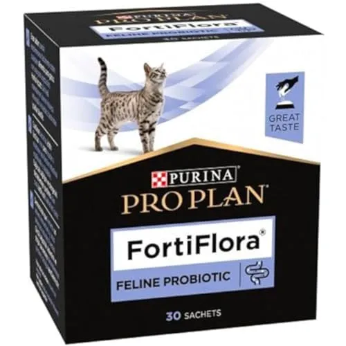 PURINA Pro Plan FortiFlora - Ergänzung für die Katze 30 x 1g - Vitamine & Zusätze, unterstützt die Darmgesundheit und fördert eine gesunde Verdauung bei Katzen.