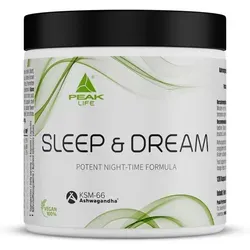 PEAK Sleep & Dream - 120 Kapseln I 30 Portionen I All-In-One Schlafunterstützung I Beruhigung I mit Melatonin I Ashwagandha KSM-66® I Baldrian I Melisse I Passionsblume I Vitamine I Mineralstoffe 114 g