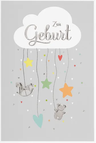 Geburt – Baby  - Glückwunschkarte im Format 11,5 x 17 cm mit Briefumschlag