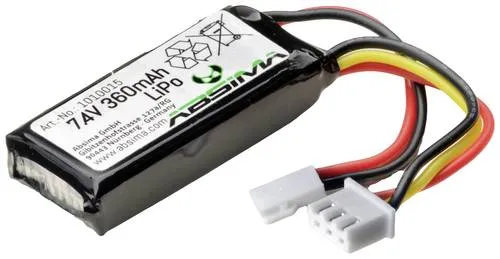 Absima Modellbau-Akkupack (LiPo) 7.4 V 360 mAh - Ersatzakku für 1:24 Micro Crawler Defender und Jimny, bis zu 45 Minuten Extrazeit für ungehindertes Fahren