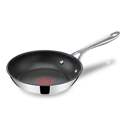 Tefal E30402 Jo Cook's Direct On - 20 cm Bratpfanne aus Edelstahl, rutschfester Griff und langlebige Titanium-Antihaftbeschichtung, spülmaschinengeeignet