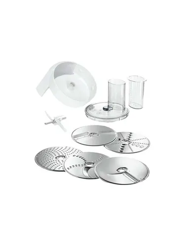Bosch Zubehör-Set VeggieLove MUZ5VL1 - Durchlaufschnitzler mit 5 Edelstahl-Scheiben, extrem vielseitig für schnelle Zubereitung von Asia-Gemüse und Rösti