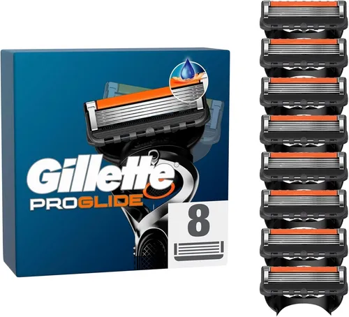 Gillette ProGlide Rasierklingen, 8er Pack - Herren Rasierklingen mit 5 präzisen Klingen für eine sanfte, komfortable Rasur. Kompatibel mit verschiedenen Gillette Fusion Rasierern und ideal für empfindliche Haut.