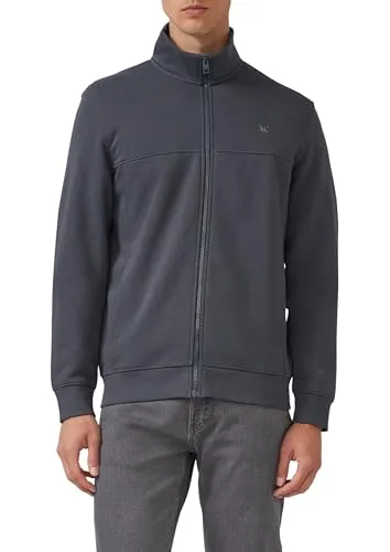 s.Oliver Sweatjacke mit Stehkragen und Logo-Detail in schiefergrau XXL - Herren Sweatshirts, reguläre Passform mit hochgeschlossenem Stehkragen und weichem Baumwollmix für optimalen Tragekomfort.