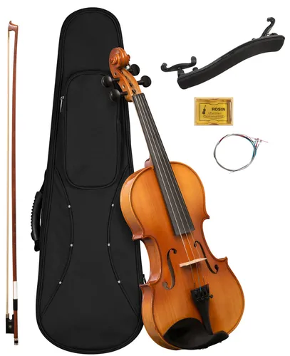 CASCHA HH 2134 Violine 1/2 inkl. Koffer - Violinen, hochwertiges Instrument für junge Musiker mit schützendem Koffer für sicheren Transport.