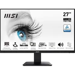 MSI Pro MP273A 27" Full HD Monitor - 27" Full HD Monitor mit 1920 x 1080 Pixeln, 1 ms Reaktionszeit und VESA-Halterung. Ideal für Gaming und Büroarbeit mit herausragendem Betrachtungswinkel von 178°.