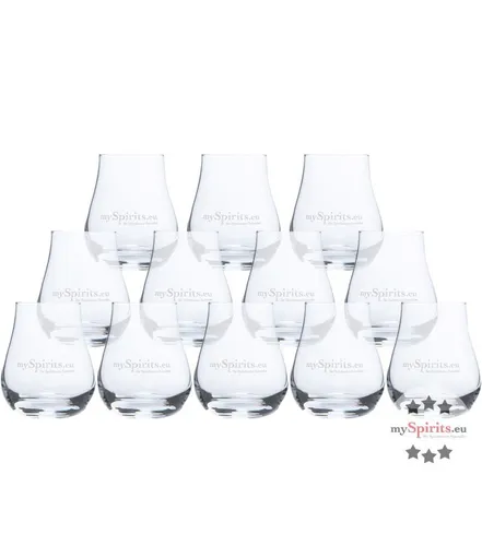 mySpirits Nosing Glas 12 x - Set mit 12 mySpirits Nosing Gläsern für ein optimales Tasting-Erlebnis von Whisky und Rum. Ideal für Genießer und Sammler, jetzt bequem online bestellen!