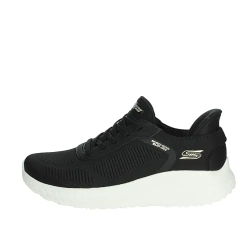 Slip-On Sneaker SKECHERS "BOBS SQUAD CHAOS-CURRENT MUSE" für Damen, Gr. 43, schwarz - Sneaker in veganer Verarbeitung mit atmungsaktivem Textil-Obermaterial und Skechers Memory Foam für optimalen Tragekomfort. Ideal für den lässigen Freizeitlook.