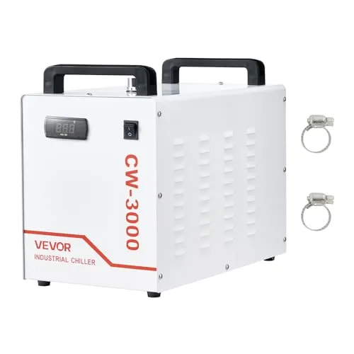 VEVOR CW-3000 Industrieller Wasserkühler 9L - Effizientes Wasserkühlsystem mit 10L/min Durchfluss, robustem Gehäuse und leiser Betriebsweise, ideal für verschiedene Anwendungen.