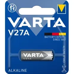 VARTA Batterien V27A - 12V Alkaline Special, langlebige Stromquelle für Uhren und Fernbedienungen, 1 Stück