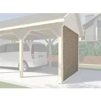 Weka Rückwand, Natur - Rückwand für Leimholzcarports, aus stabilen Cubilisbohlen, 28 mm stark - ideal für langlebige Außenanbauten.