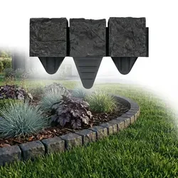 GARDENIX Rasenkante 1,8 m in Granitpflaster-Optik - Dekorative Rasenkante aus robustem Polypropylen mit realistischer Steinoptik, ideal zur stilvollen Begrenzung von Garten, Rasen und Beeten. Einfache Montage für ansprechende Gartenanlagen.