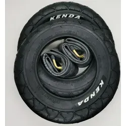 Kenda 909A 10 Zoll Reifen + 2x AV Schlauch - Praktisches Set mit 2 Kenda 909A Reifen (10x2 Zoll) und abgewinkelten Schläuchen, ideal für Kinderfahrräder, Roller und Buggys. Hohe Qualität für sicheren Fahrkomfort.