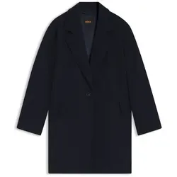 BOSS ORANGE Kurzmantel Calesara Premium Damenmode in gerader Passform, Woll-Anteil blau XXXL (46)