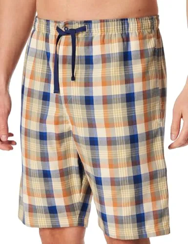 Schiesser Herren Schlafhose kurz Bermuda Web - Mix + Relax - Organic Cotton