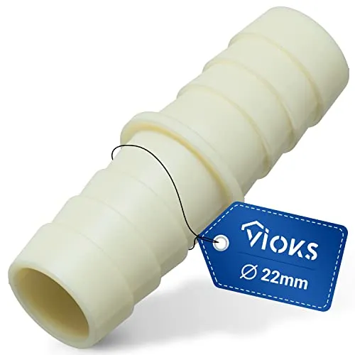 VIOKS Waschmaschine Abfluss Adapter 2x24mm Außen-Ø für Ablaufschläuchen mit 22 mm Endstück-Ø/Abwasserschlauch Spülmaschine & Schlauchverbinder für Ablaufschlauch Waschmaschinenschlauch