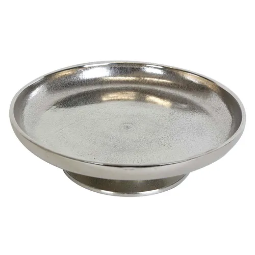 Casa Moro Tortenplatte Livorno L Silber mit Fuß - Elegante Servierplatte aus Aluminium im Vintage-Stil, ideal für Hochzeiten und besondere Anlässe, Durchmesser Ø29cm.
