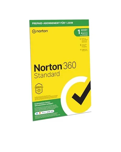 Norton 360 Standard - Elektronisk - Sichere Security-Suite für 1 Gerät, 1 Jahr Laufzeit und 10 GB Cloud-Speicher, ideal für umfassenden Schutz auf Windows, Mac, Android und iOS.