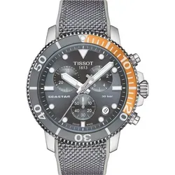 Tissot Seastar 1000 Chronograph Gray T120.417.17.081.01 - Herren-Armbanduhr mit robustem Stahl- und Stoffarmband, ideal für Sport und Alltag, wasserdicht bis 300 Meter.