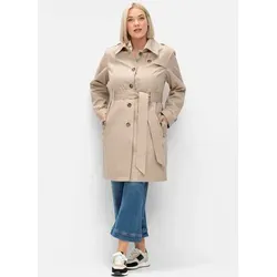 Sheego Langmantel Trenchcoat in wasserabweisender Qualität braun 48 EU