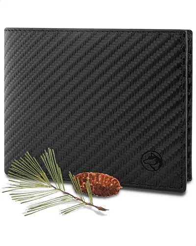 Wolfstrøm Geldbörse Herren Leder 'Nørge' – Tri-Fold Wallet mit RFID-Blocker - Elegante Geldbörse aus handgefertigtem Vollnarbenleder, bietet Platz für 8 Karten und große 200 € Scheine, idealer Schutz durch RFID-Blocker – perfekt für den modernen Herren.