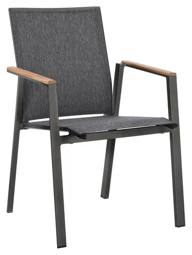 Bizzotto Gartenstuhl CAMERON, Anthrazit, Aluminium, Textilen, stapelbar - Stapelbarer Gartenstuhl aus wetterfestem Textilen und leichtem Aluminium, ideal für langlebigen Komfort im Freien. Perfekt für jeden Garten oder Balkon.