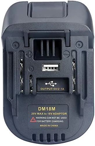 TPDL Adapter für Dewalt 18V Akku zu Geeignet für Makita Werkzeuge, und für Milwaukee M18 Li-Ion Akku zu Geeignet für Makita 18V Werkzeuge mit USB-Anschluss DM18MA-Adapter
