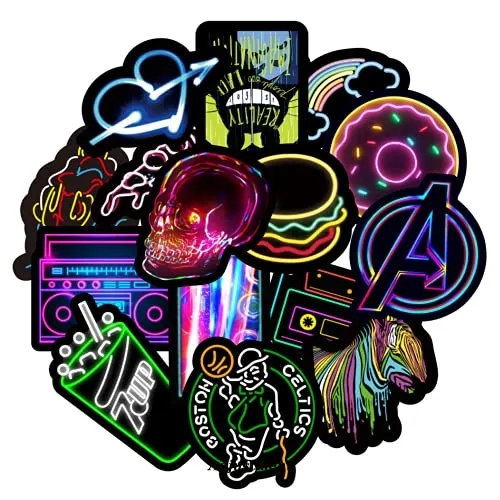 Stück Aufkleber, Wasserdichte Aufkleber, Graffiti Aufkleber, Neon Graffiti Stickers für Laptop, Motorrad, Fahrrad, Skateboard, Gepäck, Bestes Geschenk für Erwachsene 50
