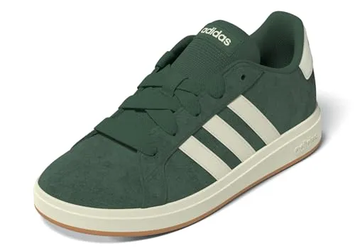 adidas Grand Court 00s Kinder Sneaker - Stylische Kinder Sneaker in Collegiate Green, aus Wildleder mit gepolsterter Zunge und Gummiaußensohle, bestehen zu 20% aus recycelten Materialien.