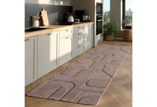 AYYILDIZ TEPPICHE "POMPEI 1614" Beige, 80x150 cm - Entdecken Sie den skandinavischen Boho Teppich in Beige für stilvolle Wohnräume. Pflegeleicht, waschbar und mit einem charmanten 3D-Effekt, perfekt für Wohnzimmer und Schlafzimmer. Maße: 80x150 cm, Höhe: 12 mm.