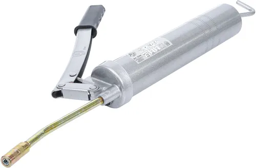 BGS-technic Einhand-Fettpresse 3144 – 690 bar - Praktische Einhand-Fettpresse für 400g Kartuschen und loses Fett. Hoher Auspressdruck von 690 bar für effiziente Schmierung an engen Stellen. Ergonomischer Griff für komfortable Handhabung.