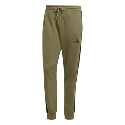Adidas Essential 3-Streifen Hose - grün - Hosen für sportlichen Style im Alltag, aus weichem Baumwollmix mit warmer Innenseite und sportlichen 3-Streifen für einen lässigen Look.