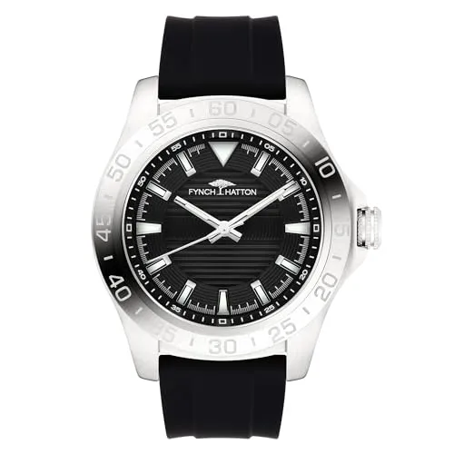 FYNCH HATTON Herren Analog Quarz Uhr FHT-0016-PQ - Armbanduhren für Herren mit edlem Edelstahlgehäuse und kratzunempfindlichem Mineralglas, ideal für jeden Anlass und eine tolle Geschenkidee.